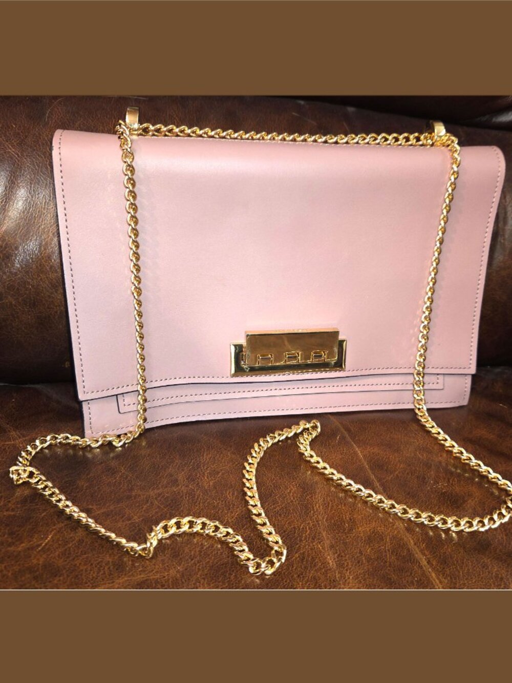 ZAC Zac Posen Earthette Large Chain Shoulder Bag - Rose Pink - NWOT